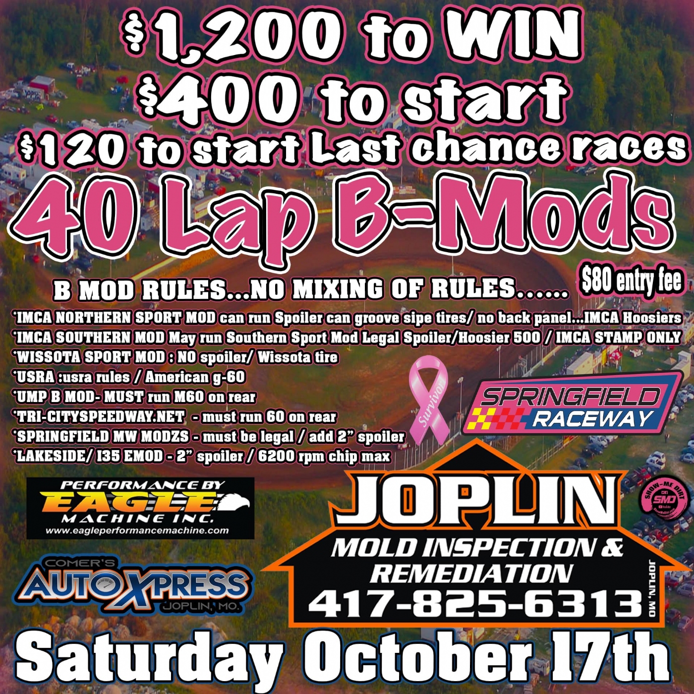 Springfield Raceway - Springfield Adds B-Mod Race October 17